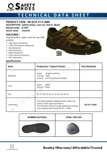 Spek teknis Q-Wat Haakon Safety Shoes