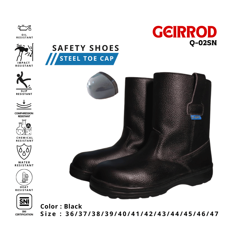 Q-Wat Geirrod sepatu safety tambang tahan panas