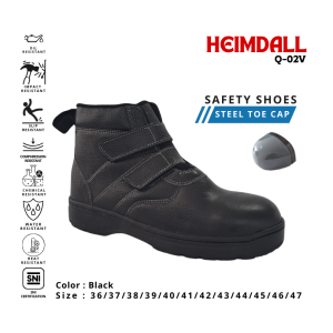 heimdall safety shoes slip on velcro tanpa tali