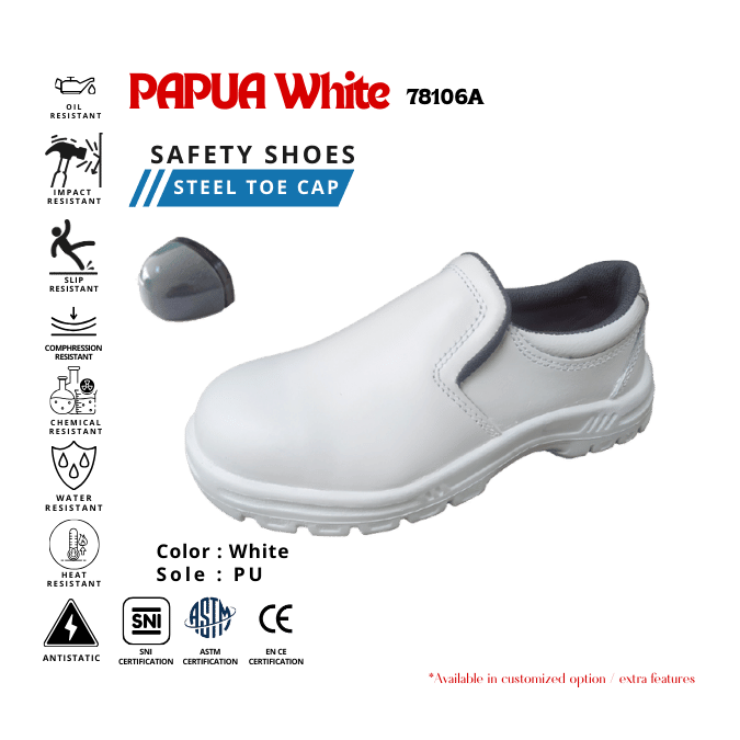 Kent Papua 78106A Steel toe Cap PU Outsole All white antistatic